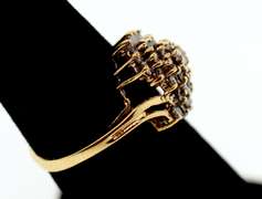 Diamond Swirl Cluster Ring with 10k Gold