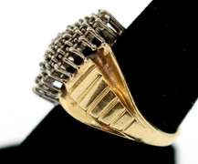 Enrapturing Oval Diamond Cluster Ring with 10k Gold