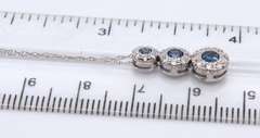 Favorite White Gold 3 Stone Sapphire and Diamond Pendant on Chain