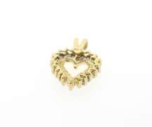 10k Gold Heart Pendant with Diamond Circumference