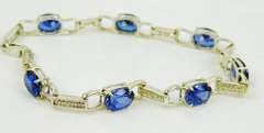 Brilliant Blue Sapphire Sterling Silver Bracelet