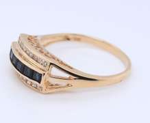 Gorgeous Yellow Gold Sapphire and Diamond Channel Set Ring