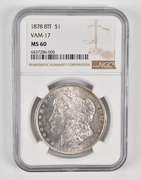 MS60 1878 8TF Morgan Silver Dollar - VAM-17 - Graded NGC