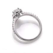 Sparkling 1ct VVS1 Pear Cut White F-G Moissanite Ring