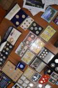 Lot Of Collectible Coins And Displays.