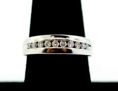 10K WHITE GOLD Gents Diamond Wedding Band