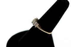 Rising Double Row Diamond Ring with 10k Gold