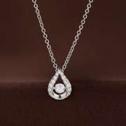 Small Petal Style Pave Stone Pendant