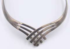 Vintage Sterling Silver Signed Cuff Necklace