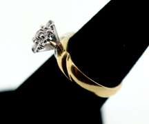 Floral Halo Diamond Ring with 10k Gold