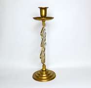 Good Luck & Longevity, Vintage Pair of Tall Solid Brass Candle / Tapper Holders With Chinese Symbols from Hong Kong