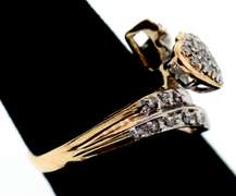 Heart Shaped Diamond Cluster Ring with 10k Gold