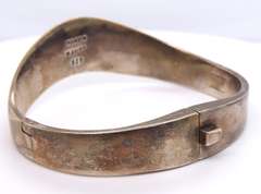 Vintage Sterling Silver Mexico Signed Cuff Bangle