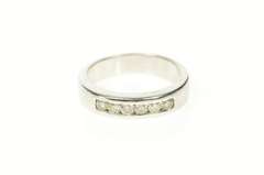 14K White Gold 0.42 Ctw Diamond Channel Wedding Band Ring
