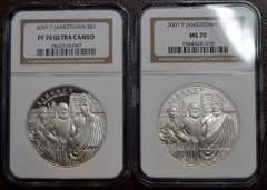 Set Of 2007-P Jamestown Proof And MS NGC 70
