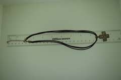 Sterling silver Cross Pendant Black Leather cords Chocker