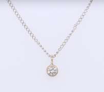 Elegant 14kt WG Round Diamond Bezel Set Necklace