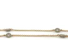 Wonderful 18kt oval Mexican Opal and Diamond Station Necklace