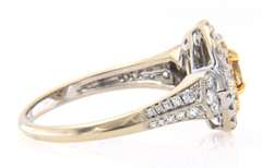 Incredible White Gold Brown Diamond and White Diamond Double Frame Ring