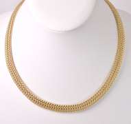 Brilliant Heavy Braided Necklace in 14K Yellow Gold