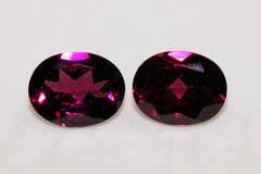 Intense Natural Rhodolite Pair