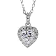 Sparkling 1ct VVS1 White G-H Fire Heart Moissanite Pendant