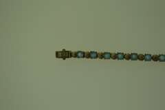 Vintage Sterling Silver Aquamarine Tennis Bracelet