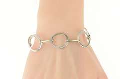 18K White Gold 0.90 Ctw Diamond Circle Chain Statement Bracelet