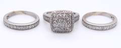 Dazzling White Gold 3.50cts Diamond Wedding Set