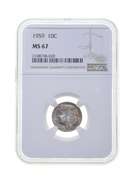 MS67 1959 Roosevelt Dime - Graded NGC