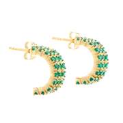 Plated 18KT Yellow Gold 2.25ctw Green Agate Earrings
