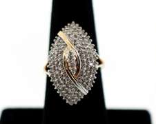 Sophisticated Glimmering Diamond Ring with 10k Gold