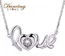 Love Necklace in Dancing stone Silver