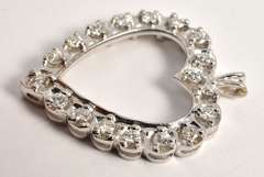 Classy Diamond Heart Pendant in 14K WG