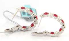 Majestic New 1.63ctw Ruby and Diamond inside out Hoop Earrings