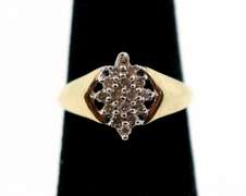 10k Gold Geometric Diamond Cluster Ring