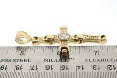 Perfect 10k Gold Cross Pendant with Diamond Core