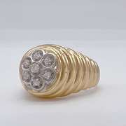 Men's 14kt Yellow Gold & Diamond Band Ring