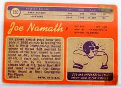 Joe Namath Topps Football Card, #150