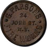 1863 G Parsons. NY City NY Fireworks Civil War Store Card.