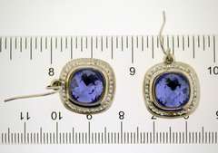 Sterling Silver Blue Color Stone Drop Earrings