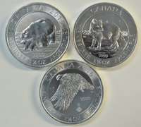 Canada 2014 Arctic Fox, 2015 Polar Bears, & 2016 Gem BU 1.5 oz pure Silver coin