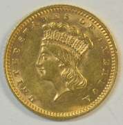 Fresh Choice BU 1874 US Type 3 $1 Gold Piece. Nice