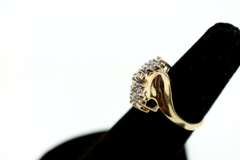 Compressed Diamond Cluster Ring in 10k Gold