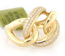 Brand new Yellow Gold Pave Diamond open Link Style Ring
