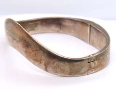 Vintage Sterling Silver Mexico Signed Cuff Bangle