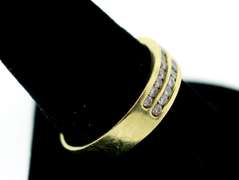 Beautiful 18k Gold Double Row Channel Set Diamond Ring