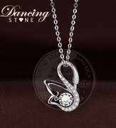 Dancing Stone little Swan Genuine 925 sterling silver