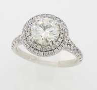 GIA Certified Double Halo Diamond Engagement Ring