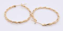 Popular Yellow Gold Twisted Hoop Earrings
